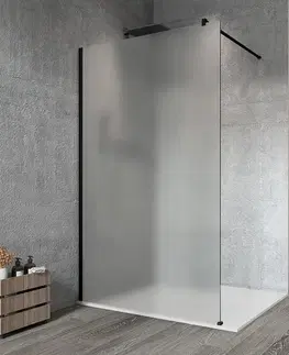 Sprchové dvere GELCO - VARIO BLACK jednodielna sprchová zástena na inštaláciu k stene, matné sklo, 1100  GX1411GX1014