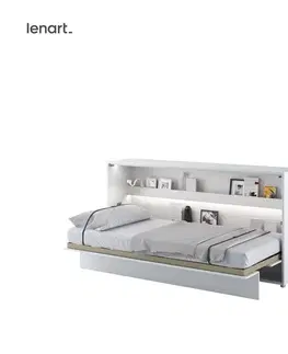 Postele Dig-net nábytok Sklápacia posteľ Lenart BED CONCEPT BC-06p biely lesk | 90 x 200 cm