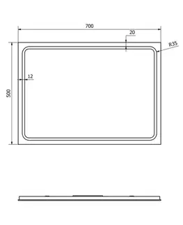 Kúpeľňové zrkadlá SAPHO - GEMINI zrkadlo s LED osvetlením 50x70cm GM050