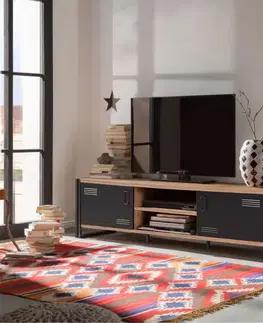 TV stolíky CARD TV stolík na nožičkách, borovica/čierna