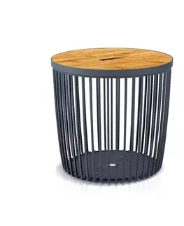 Úložné boxy NABBI ICLU35T plastový univerzálny kôš s bambusovým vekom 35 l antracit