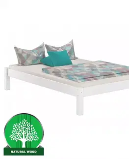 Drevené postele Posteľ Dora 160x200 borovica morená biela