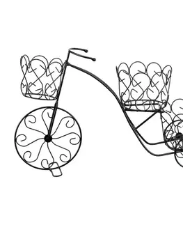Záhrada Stojan na kvety bicykel 60,5x17,5x40 ES35006 čierny kov