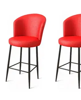 Barové stoličky Bar Stool Set (2 Pieces) Uras - Red, Black