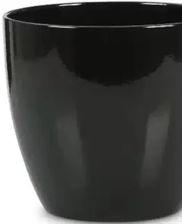 Záhrada Keramický obal na kvetináč Scheurich 920, ø14cm, čierna lesklá