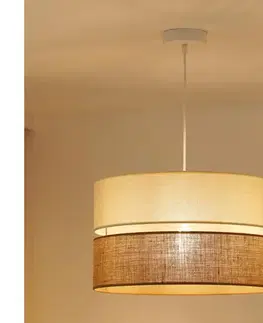 Svietidlá BRILAGI - Luster na lanku ROYAL YUTE 1xE27/15W/230V pr. 40 cm béžová/krémová 609586