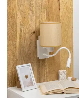 Svietidlá BRILAGI - LED Nástenná lampa NUBILA 1xE27/25W/230V +LED/3W biela/svetlohnedá BG1559+BG1584