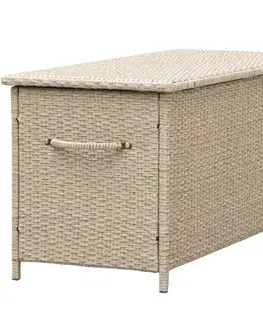 Balkónový nábytok Záhradný box Tejn z technorattanu 55x64x136 prírodná farba