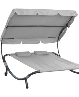 Záhradný nábytok Relaxačné lehátko pre 2 osoby Craftfield Bahama,sivé