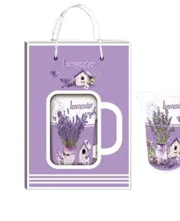 Hrnčeky, šálky, podšálky MAKRO - Hrnček 11,2x9cm Levanduľa rôzne dekory