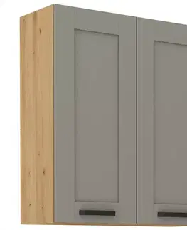 Kuchynské skrinky visiace Kuchynská skrinka Luna claygrey/artisan 80G-90 2F