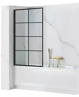 Vaňové zásteny Vaňová zástena Lagos-1 fix pevný 80x140 black