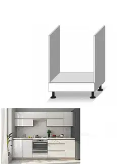 Kuchynské dolné skrinky KONDELA Line White D60 KU kuchynská skrinka na sporák biela / dub sonoma