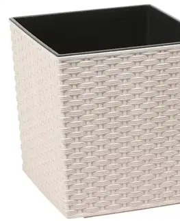 Záhrada Obal na kvetináč  Juka Ratan ECO 30x30x31 cm biely