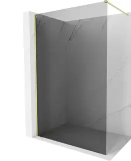 Sprchové dvere MEXEN/S - Kyoto-X Sprchová zástena WALK-IN 60 x 200, grafit 10 mm, zlato kefovaná 800-060-101-55-40-X