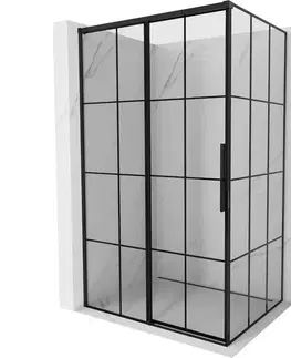 Sprchovacie kúty MEXEN/S - Rox sprchovací kút posuvný ľavá 95 x 75, čierna kratka, čierna 8C2-095-075-70-77-L