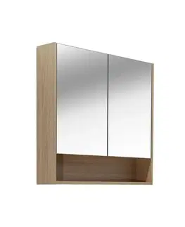 Kúpeľňový nábytok Zrkadlová skrinka Naturel Lucca 80x75 cm lamino dub LUCCA80CABD LUCCA80CABD