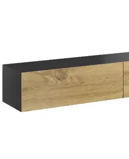TV stolíky CAMA MEBLE Vigo 180 tv stolík čierna / dub wotan
