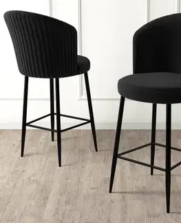 Barové stoličky Bar Stool Set (2 Pieces) Fora - Black