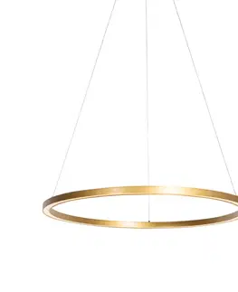 Závesné svietidlá Zlaté závesné svietidlo 80 cm vrátane LED s 3-stupňovým stmievaním - Girello