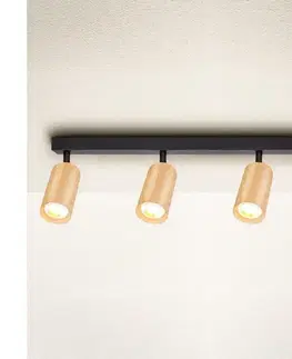 Svietidlá BRILAGI - Bodové svietidlo SELE 4xGU10/30W/230V čierna/dekor duba WO-Z4-A-OEM