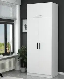 Šatňové skrine Šatníková skriňa Kale White - 2219