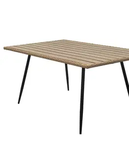 Záhradný nábytok Autronic Záhradný stôl, kov, polywood, hnedá, AZ-F1407 NAT