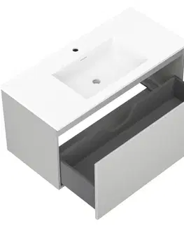 Kúpeľňový nábytok MEXEN/S - Orio kúpeľňová skrinka 100 cm s umývadlom Otis, 1 šuplík, sivá mat/biela mat 91A10-10047-1-BF62-W18M01