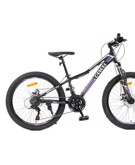 Bicykle Juniorský bicykel Canull XC 241 24" - model 2026 čierna/fialová - S (135-161 cm)