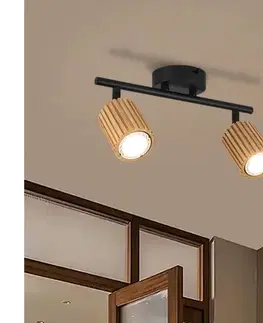 Svietidlá BRILAGI - Bodové svietidlo MODERN WOOD 2xGU10/8W/230V drevo/čierna BRI373