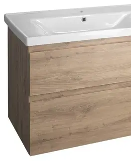 Kúpeľňový nábytok AQUALINE - ALTAIR umývadlová skrinka 86,5x60x45cm, dub emporio AI390