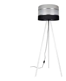Lampy  Stojacia lampa CORAL 1xE27/60W/230V biela/čierna/šedá/chróm AS0465+BE0788