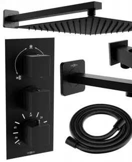 Vaňové panely MEXEN/S - Cube DR02 podomietkový vaňový SET s vytokovou hubicou + slim sprcha 30, čierny 77503DR0230-70