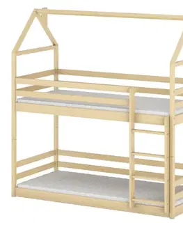 Poschodové postele Posteľ Domček Axel 80x160 borovica