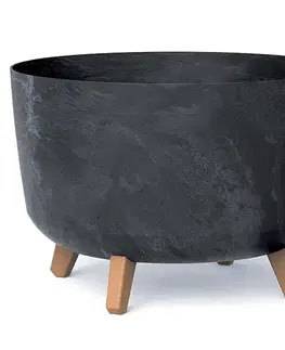 Kvetináče a truhlíky NABBI DGRL400E plastový kvetináč na nožičkách 39 cm antracit