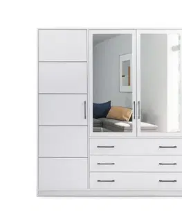 Šatníkové skrine ArtStol Šatníková skriňa BALI  | biela 240 cm