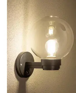 Svietidlá BRILAGI - Vonkajšie nástenné svietidlo so senzorom HARBOR 1xE27/40W/230V IP33 čierne/číre GD-HAWUST-00