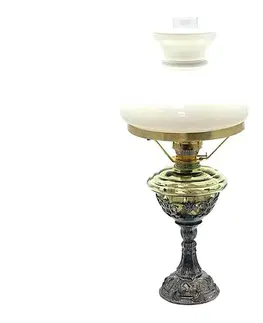 Lampy Floriánova huť Petrolejová lampa s cínovou nohou 45 cm lesná zelená 211-0805-1502-12-00-400