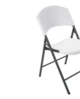 Záhradné kreslá a stoličky Skladacia stolička biela / čierna Dekorhome