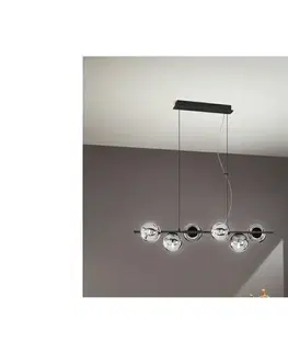 Svietidlá Ondaluce - Luster na lanku MONILE 6xE14/10W/230V čierna/dymová čierna SO.MONILE/6-NERO