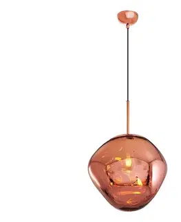 Svietidlá  Závesný luster na lanku CRUMPLED 1xE27/24W/230V, priemer 36 cm, medený 414LRC1263