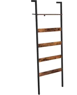 Vešiaky a háčiky na stenu Rebrík Rustic hnedá/čierna 60x176