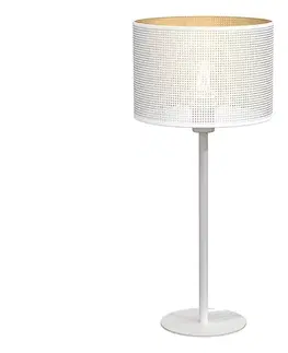 Lampy  Stolná lampa LOFT SHADE 1xE27/60W/230V pr. 25 cm biela/zlatá 5271