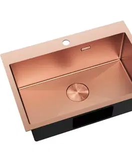 Kuchynské drezy MEXEN MEXEN - Solix oceľový drez 1-bowl 650 x 450 mm, meď 6403651000-65