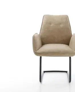 Jedálenské stoličky DELIFE Jedálenská stolička Zoa-Flex mikrovlákno béžová vintage jedálenská stolička okrúhla čierna vrecková pružina