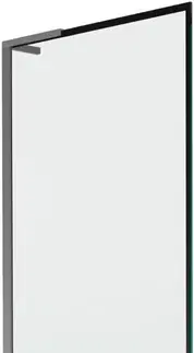 Sprchové dvere MEXEN/S - Next L vaňová zástena FIX 70 x 150, čierna vzor, grafit metal 895-070-000-03-70-95