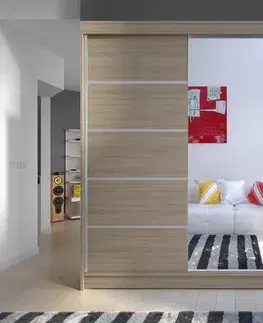 Šatníkové skrine Šatníková skriňa KAMEL 3 čierna/ biela