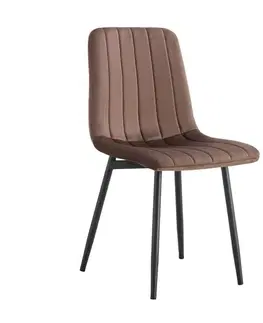 Jedálenské stoličky KONDELA Ramita Typ 1 jedálenská stolička hnedá (Velvet) / čierna