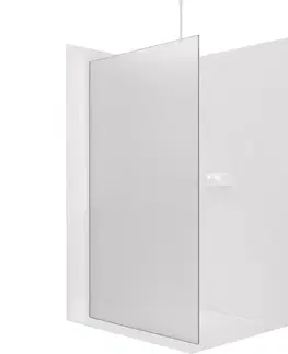 Sprchovacie kúty CERANO - Sprchová zástěna Walk-in Onyx Top Round L/P - 8 mm - kulatá vzpěra - bílá matná, mléčné sklo - 70x200  CER-8050BD1518