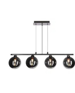 Stropná svetla Závesná lampa SOMUL 4x20W G9 chrómové sklenené tienidlo 12 cm grafitové moderné elegantné svietidlo do obývačky jedálne do kuchyne pôvabné